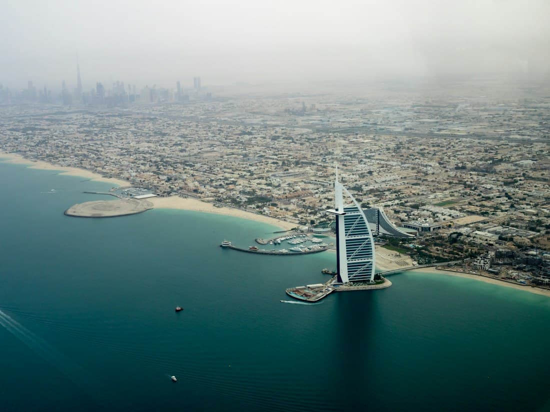 Dubai coastline and Burj Al Arab